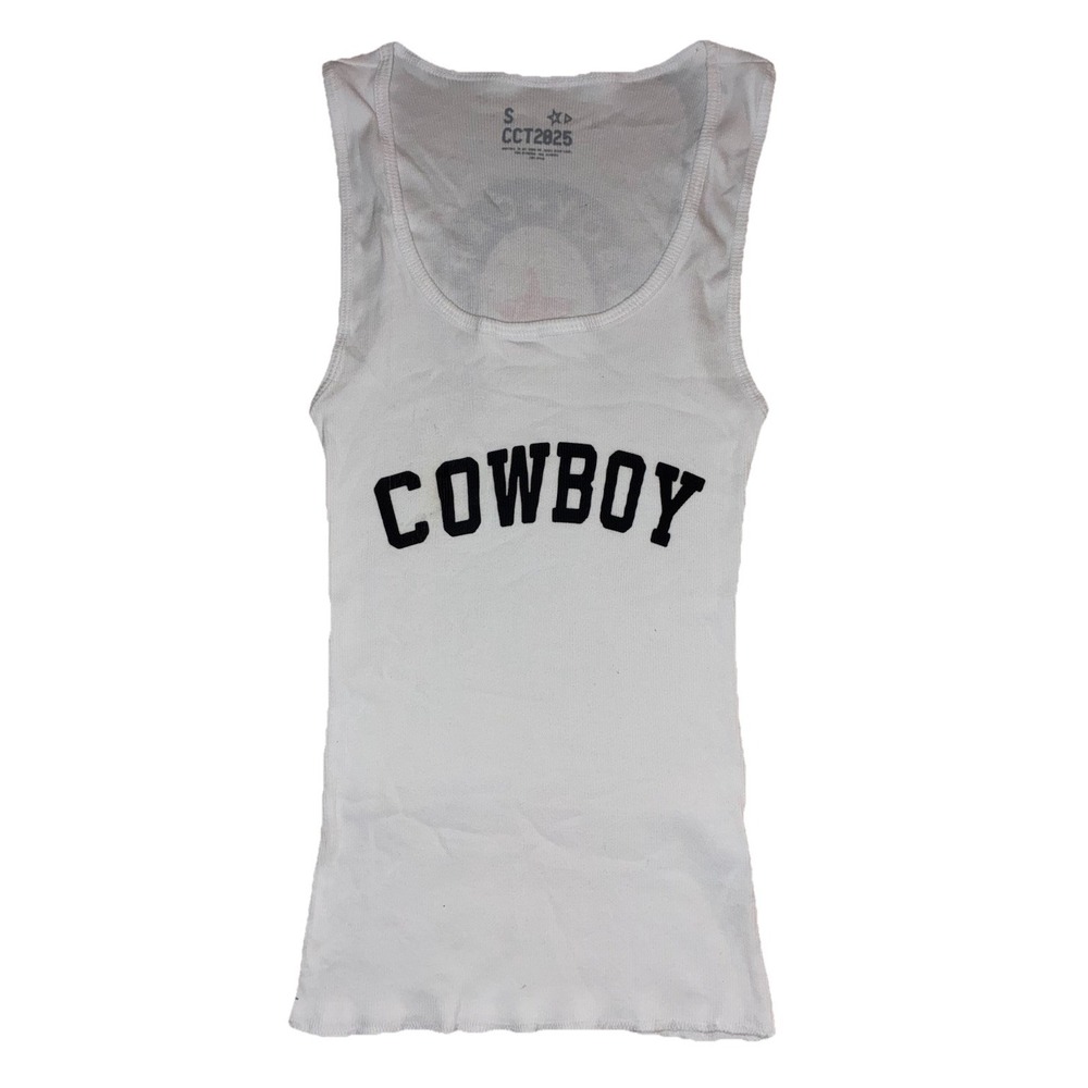 Beyonce Tank Top‎ Women's S White Rib Official Merch 2025 Cowboy Carter Tour NEW